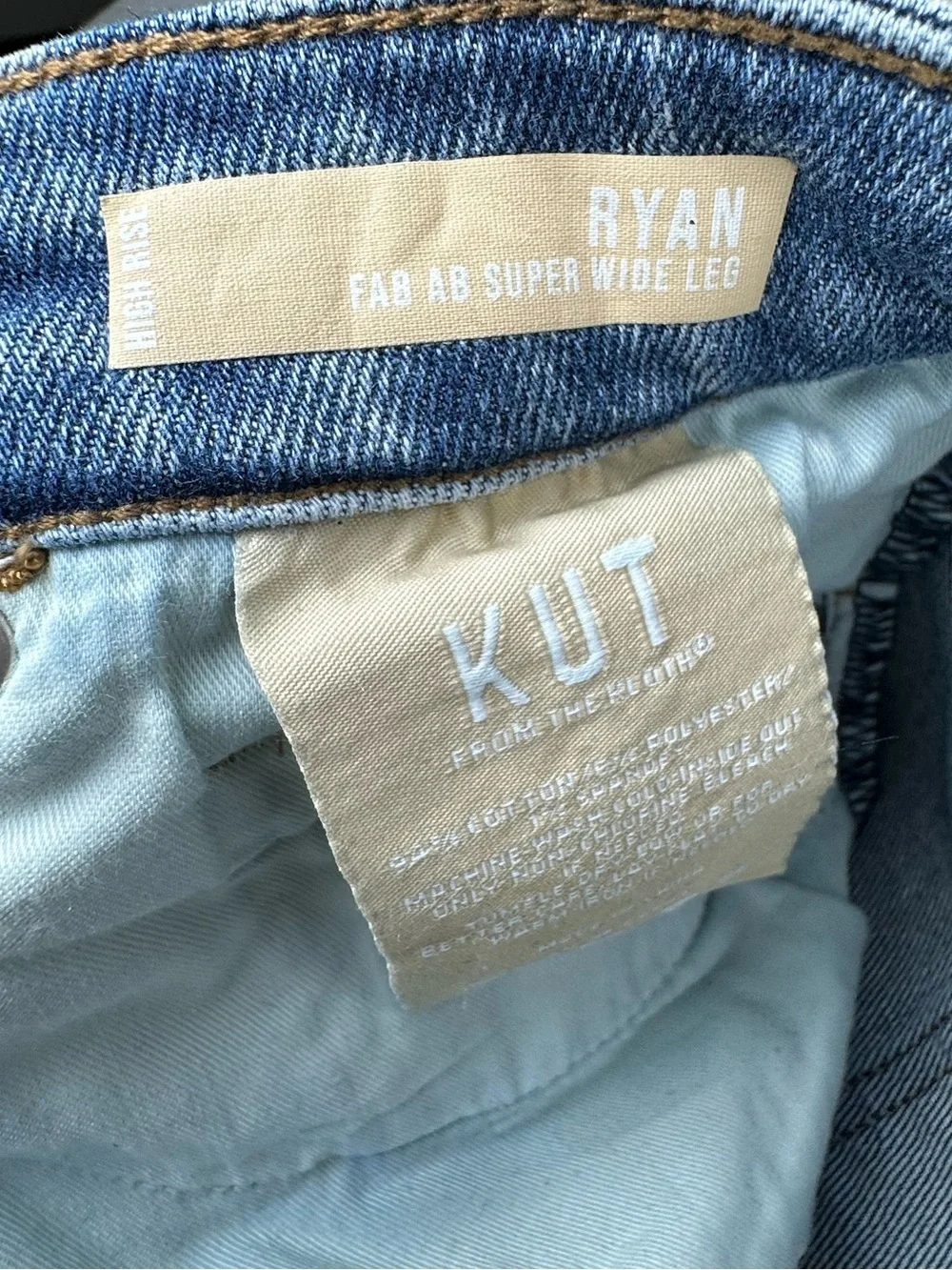 KUT from the Kloth Ryan Fab Ab High Rise Super Wide Leg Jeans Size 4